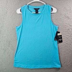 NWT Ali Miles Sleeveless Tank Top Women‎ Small  Blue Strech NEW
